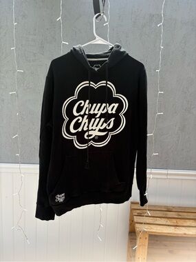 Pull&Bear Black Hoodie with White Logo